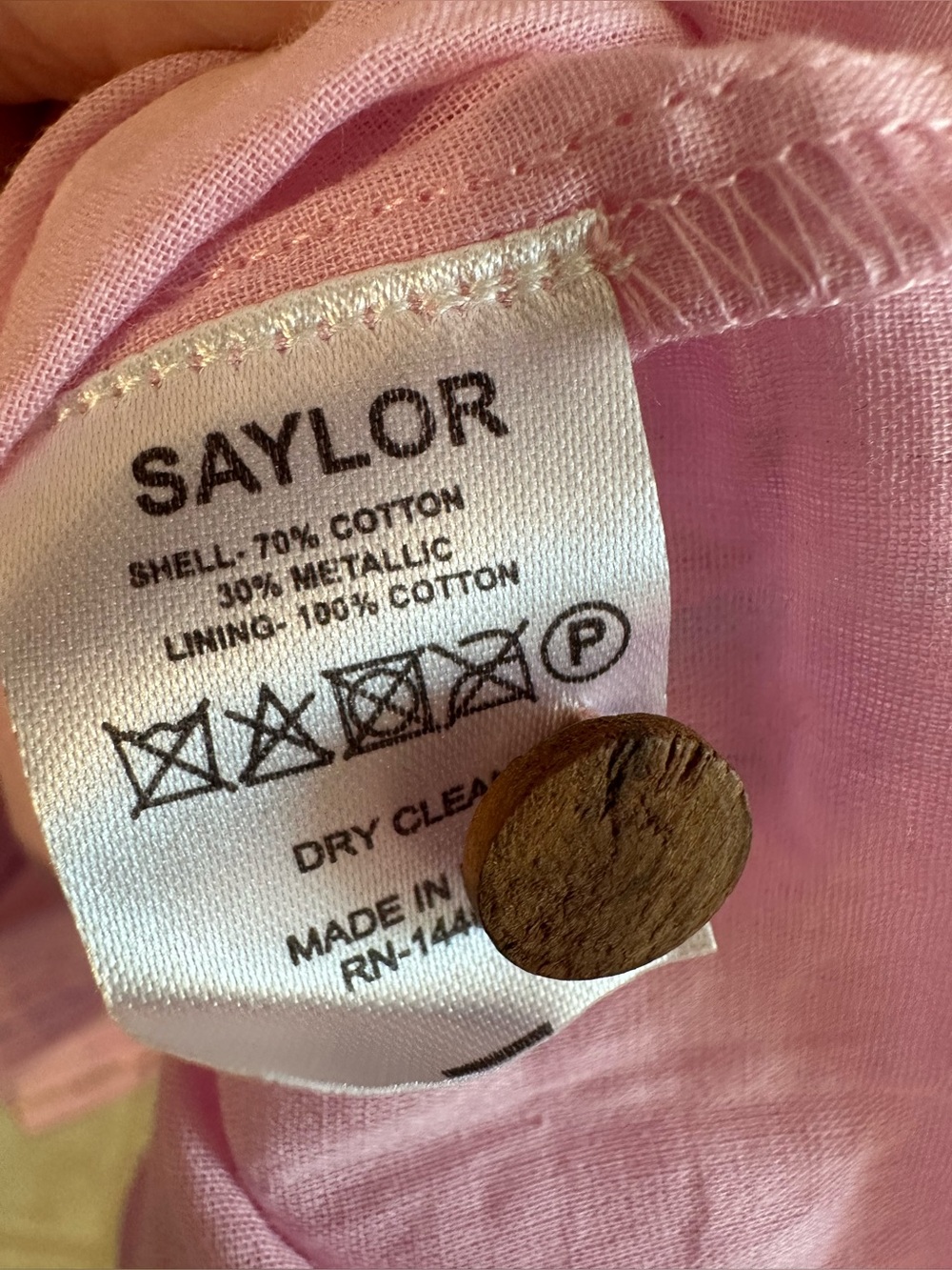 SAYLOR Med Feminine Romantic Zinnia Lavender Metallic Cotton Smocked Mini Dress - Picture 16 of 16